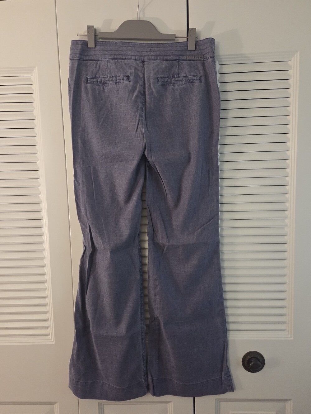 Level 99 Blue Gray Linen Lyocell Low Rise Bootcut Trousers Size 30 - Picture 4 of 4